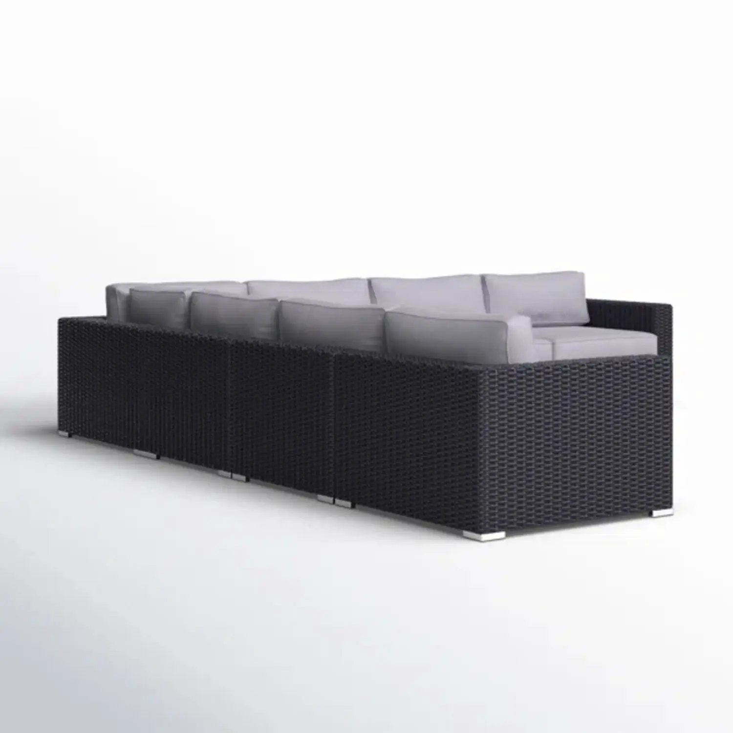 Luxurious Wicker Patio Sectional With Weather Resistant Sunbrella Cushions by HouseOfZazla