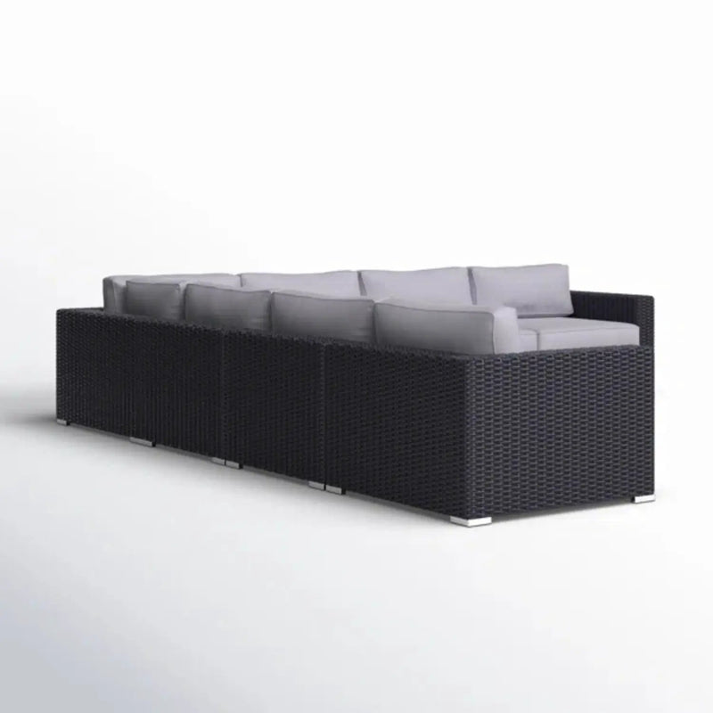 Luxurious Wicker Patio Sectional With Weather Resistant Sunbrella Cushions by HouseOfZazla