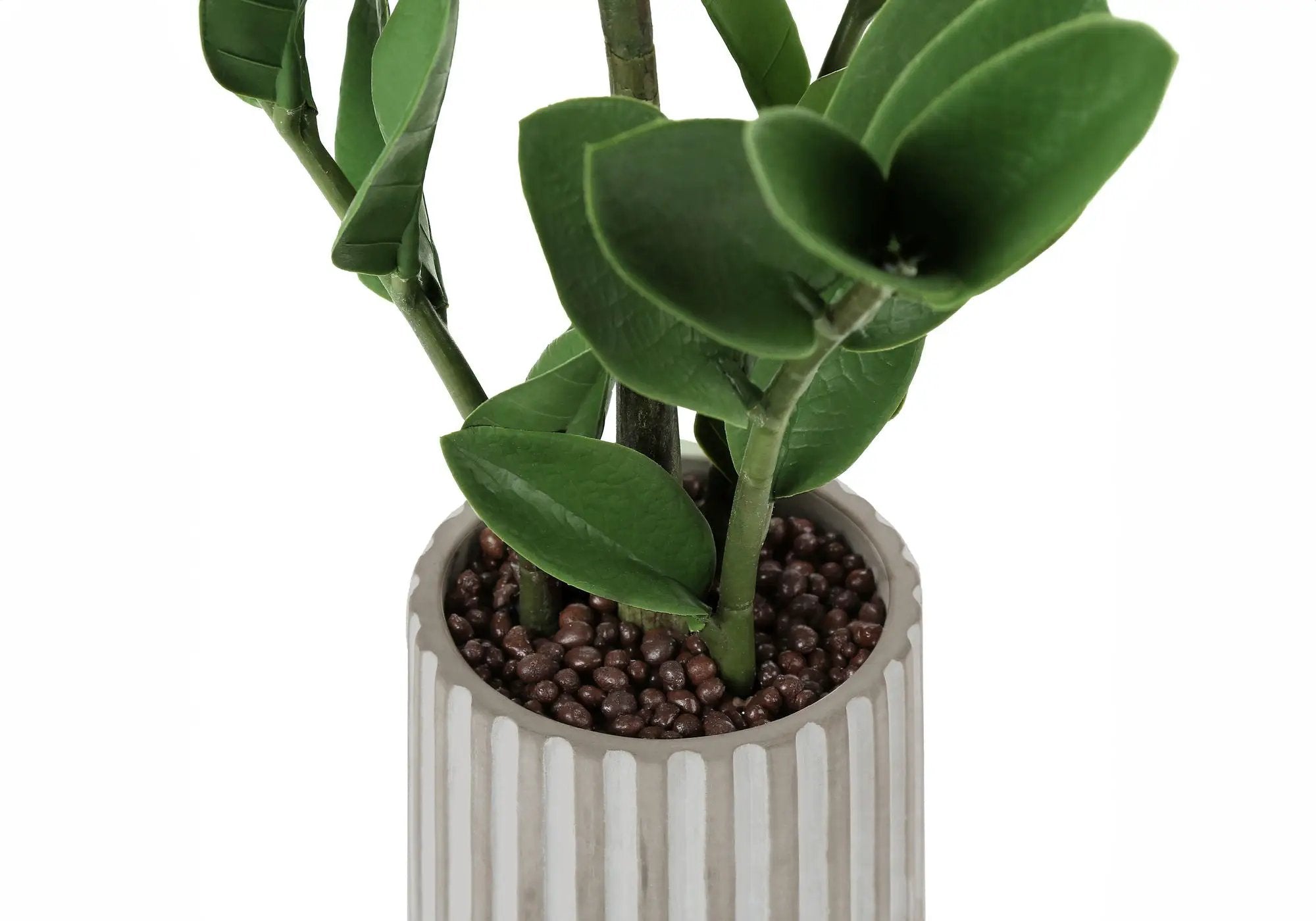 20" Tall, Artificial Plant, Zz, Indoor, Faux, Fake, Table, Greenery, Potted, Real Touch, Decorative - Green / Gray by Unique Piece Furniture
