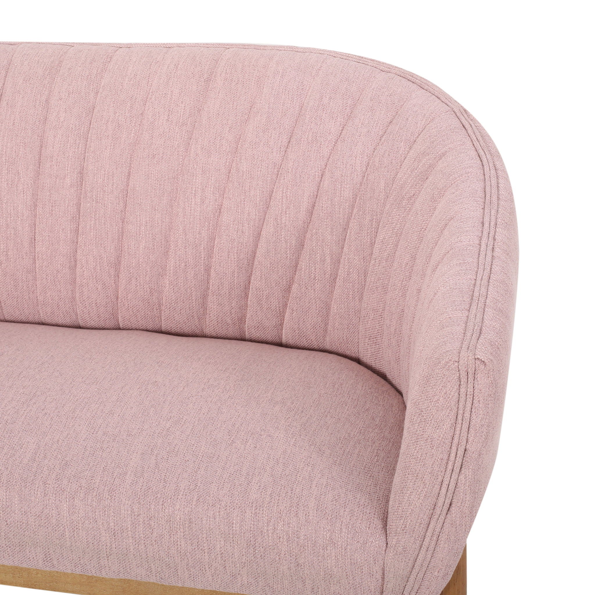 Mid Century Modern Loveseat With Channel Stitched Backrest by HouseOfZazla