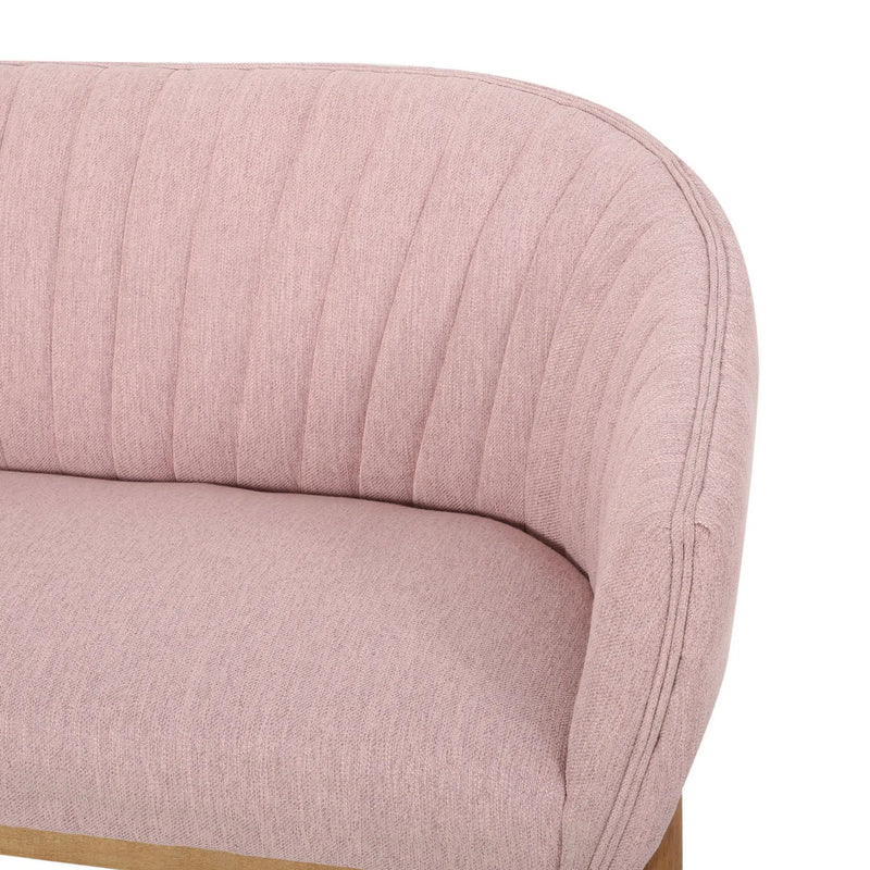 Mid Century Modern Loveseat With Channel Stitched Backrest by HouseOfZazla