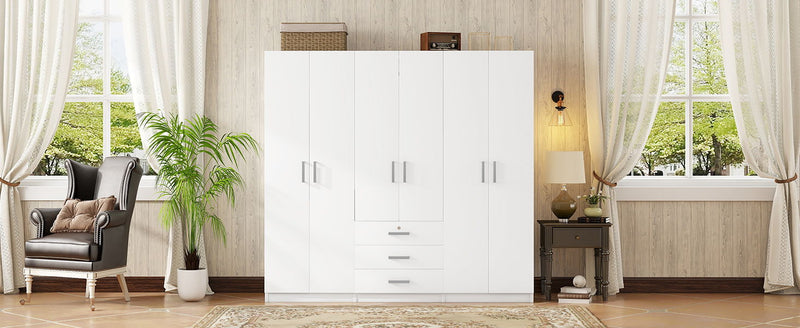 6 Doors Wardrobe Storage For Bedroom, With Big Drawers by HouseOfZazla