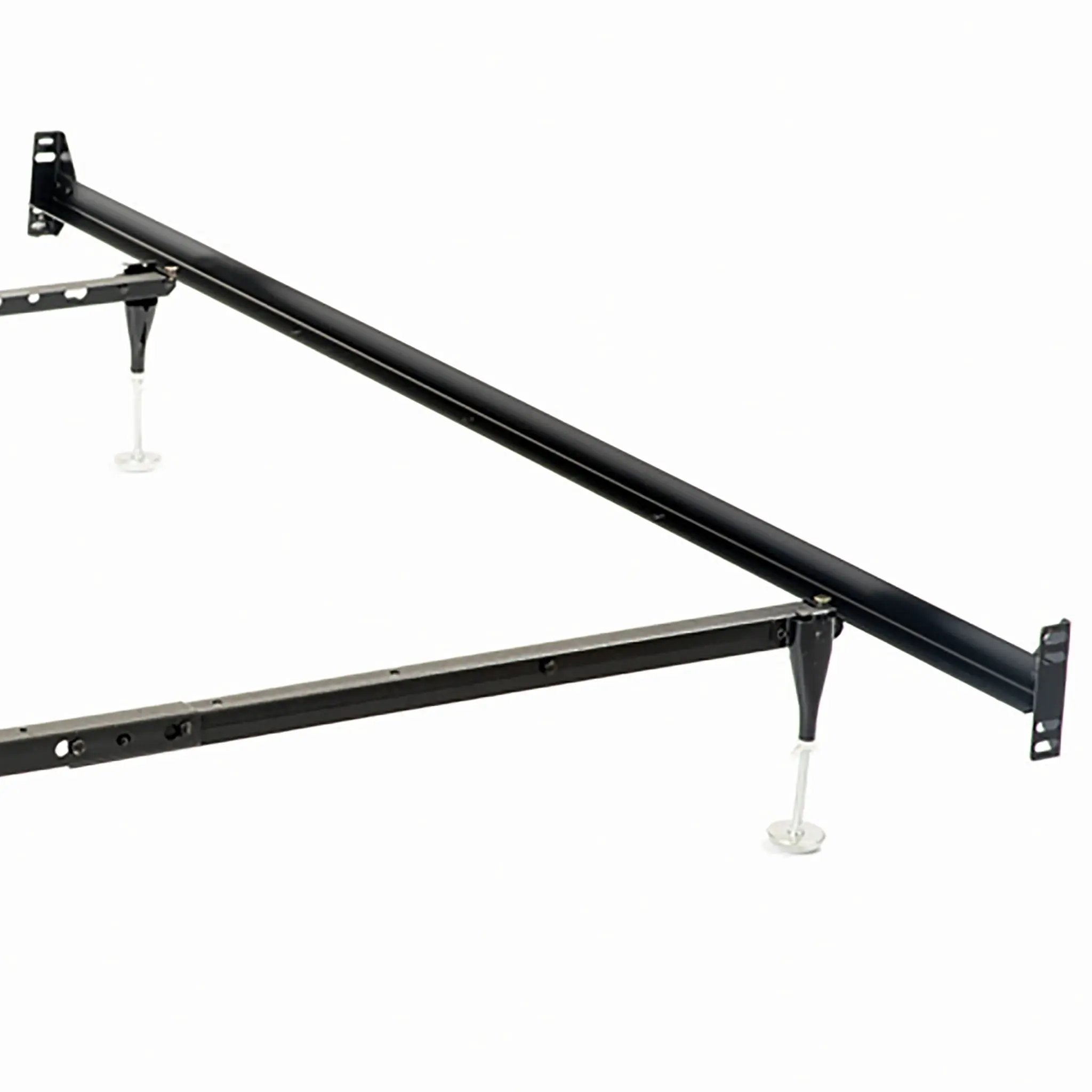 Renee - Twin / Full Bed Frame With Reinforced Center Beam And Bolt-On Construction - Black by HouseOfZazla