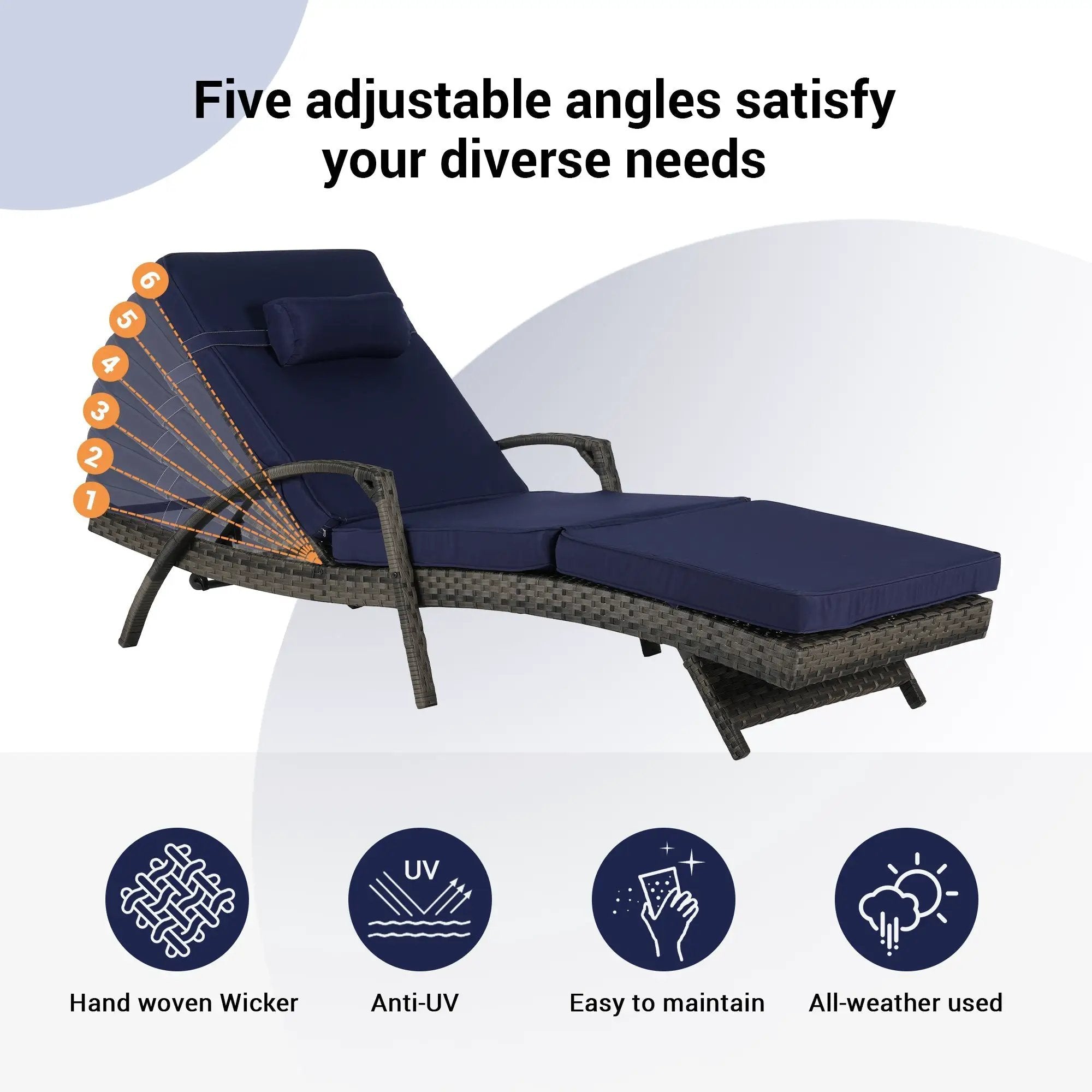 Outdoor Wicker Reclining Chair Set of 2 with Cushions by HouseOfZazla