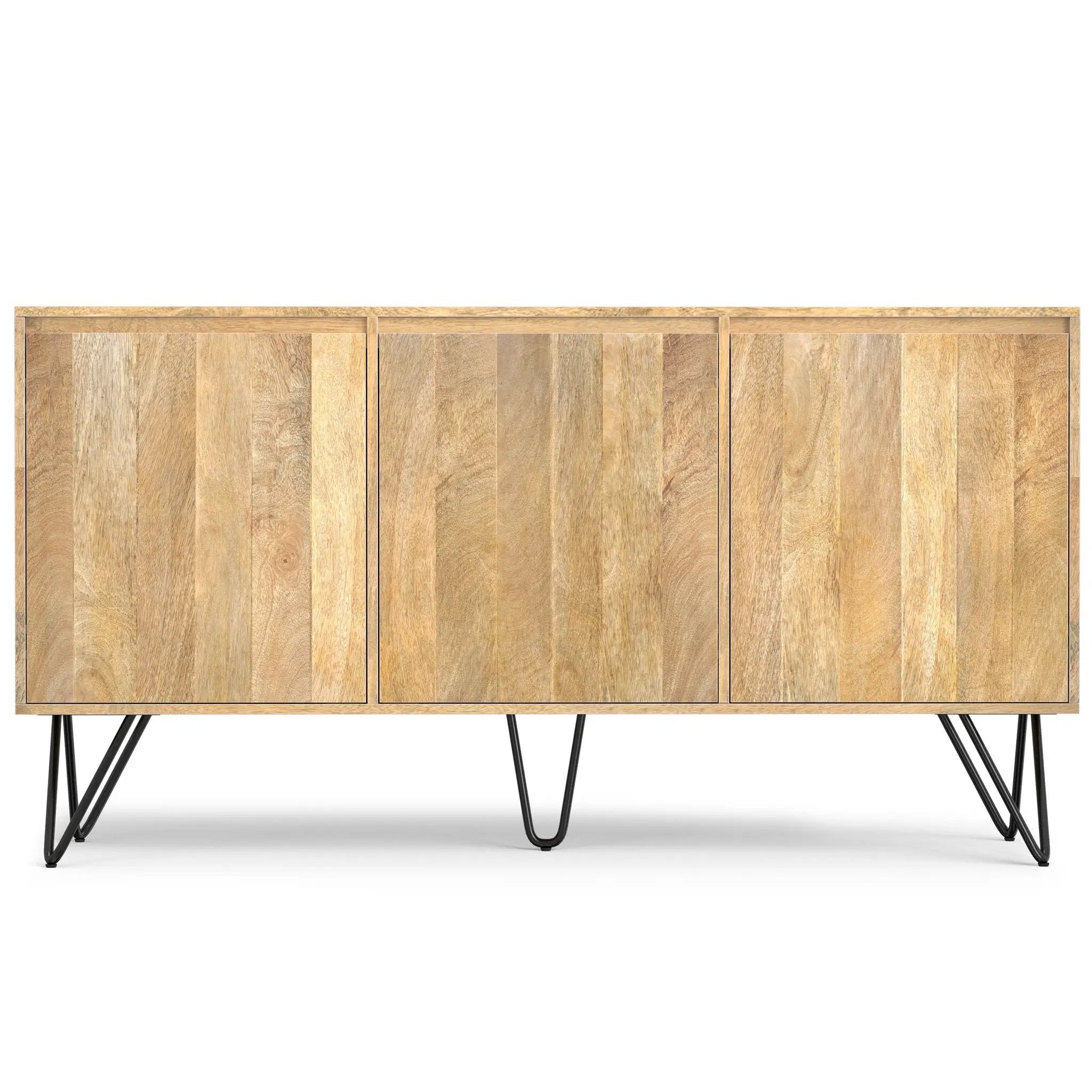 Hunter - 3 Door Sideboard Buffet With Hairpin Legs - Natural by HouseOfZazla