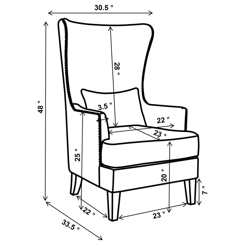 Lindstrom - Wingback Accent With Contoured Back - Ivory White by HouseOfZazla