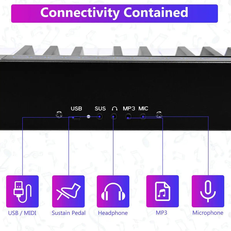 88-Key Portable Electronic Piano with Voice Function by DirectDeals