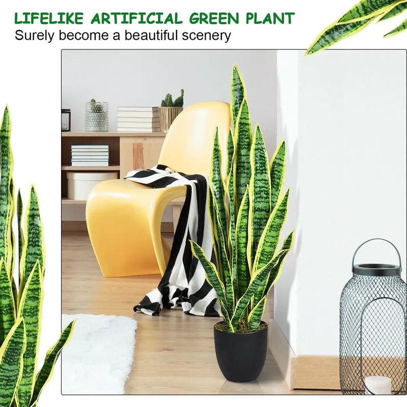 35.5 Inch Indoor-Outdoor Decoration Fake Artificial Snake Plant by DirectDeals