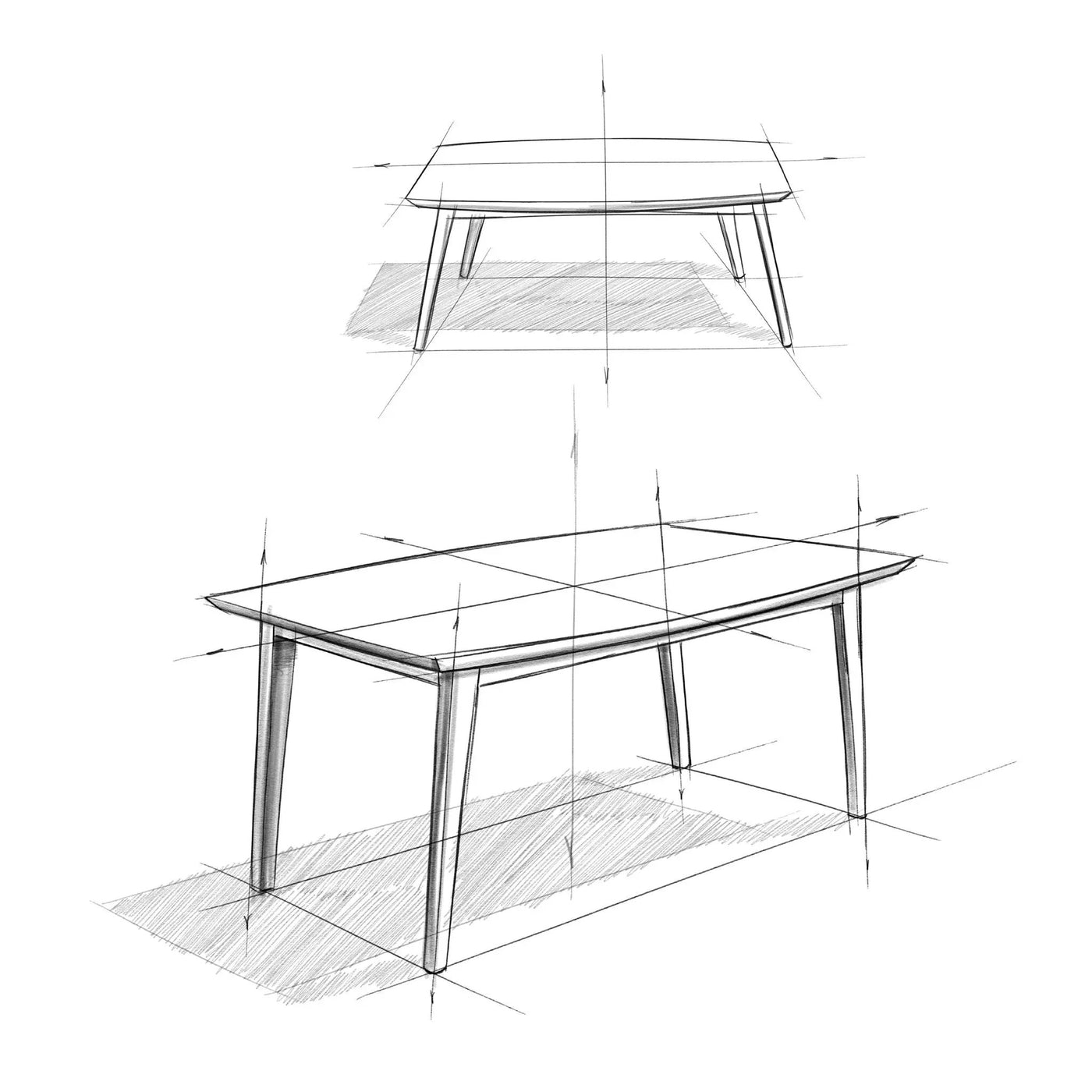 Draper - Dining Table, Rectangular Top by HouseOfZazla