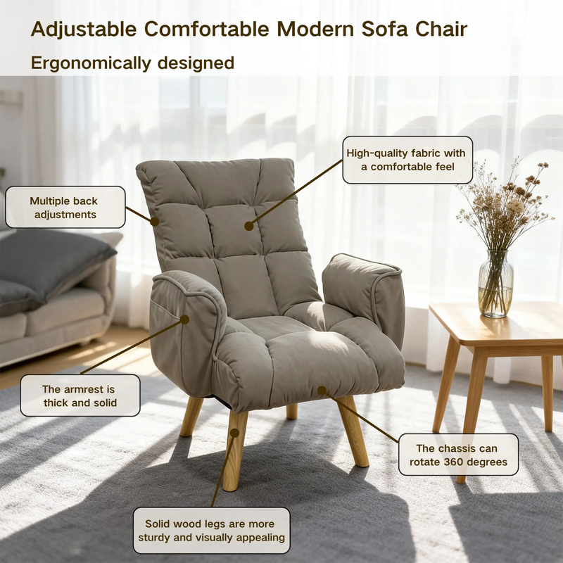 Rotatable Adjustable Back Lazy Sofa Lounge Chair by HouseOfZazla