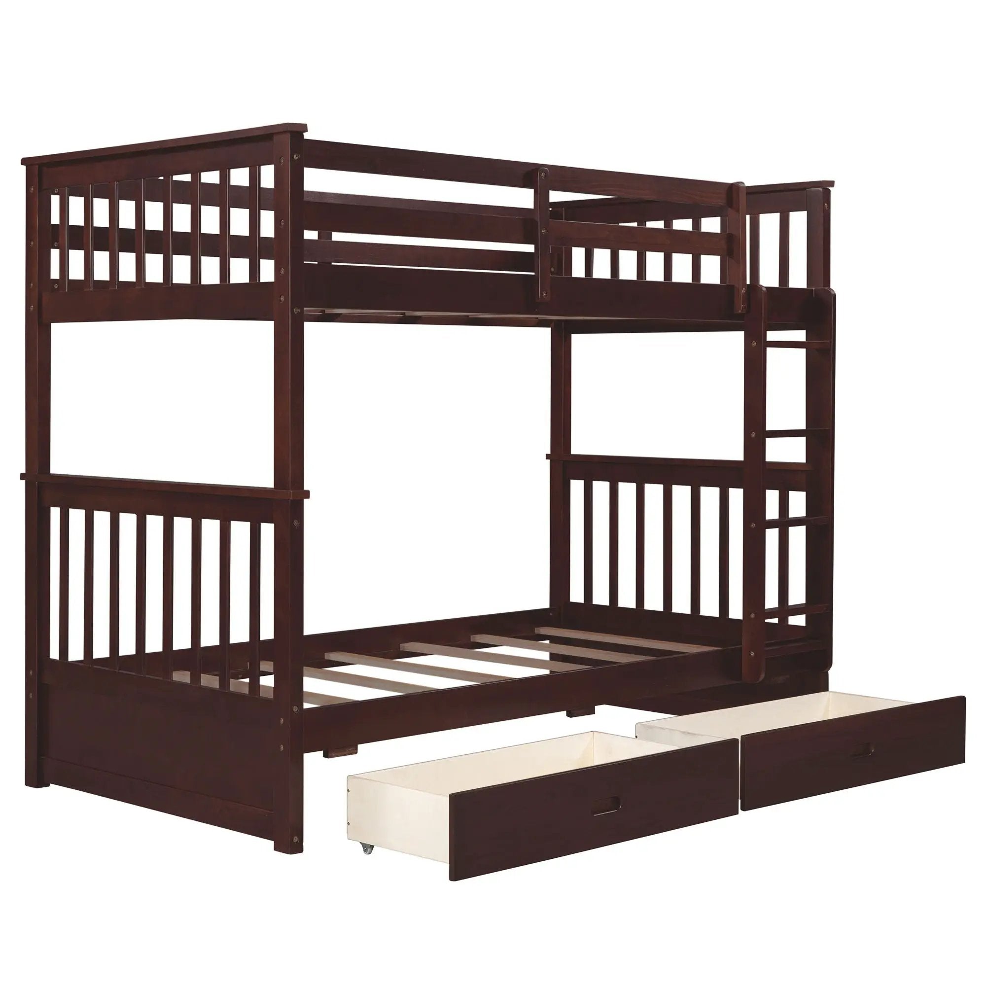 Bunk Bed With Ladders And 2 Storage Drawers by Unique Piece Furniture
