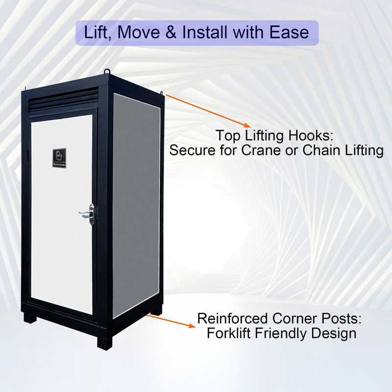 Person Portable Toilet Cabin – Outdoor Restroom with Light, Sink & Vent Fan by HouseOfZazla
