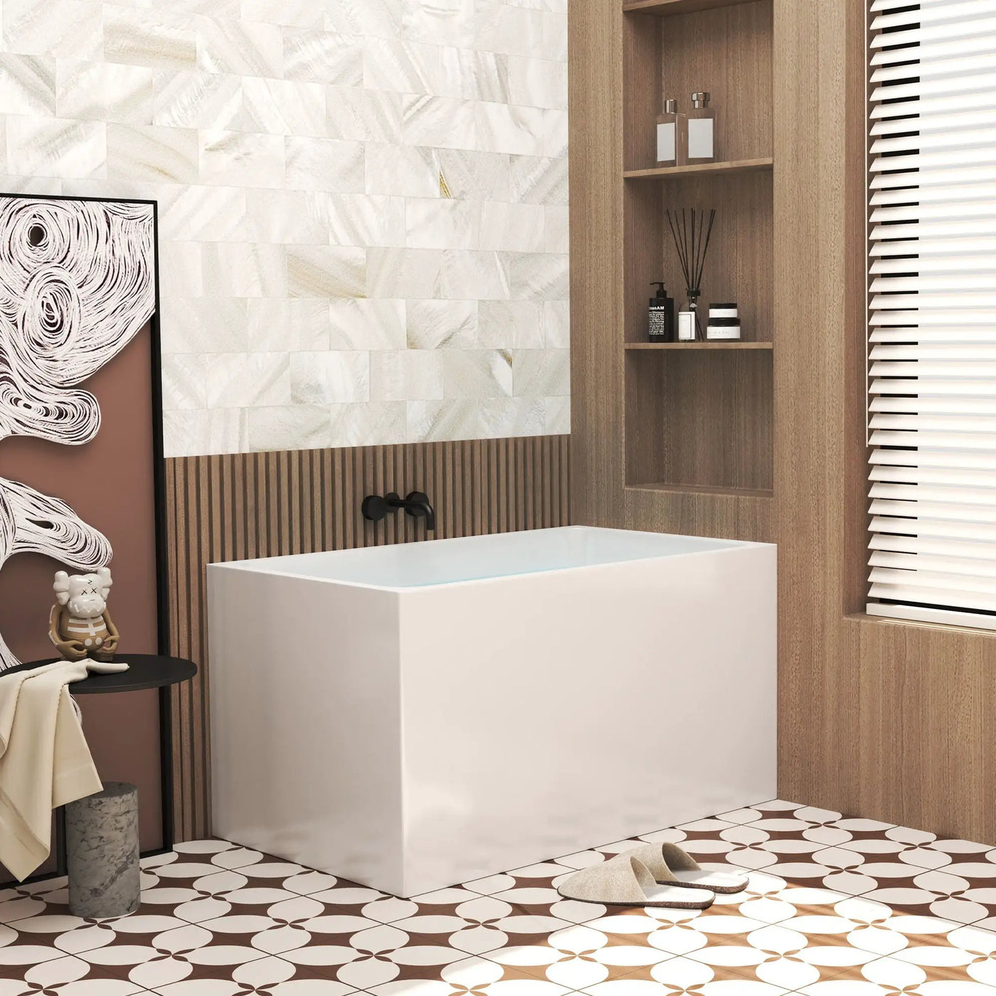 Freestanding Bathtub With Drain, Rectangular Shape by HouseOfZazla