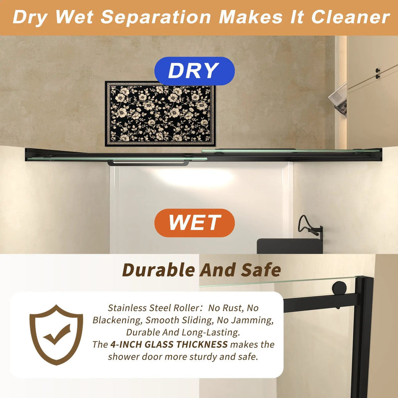 Semi-Frameless Double Sliding Glass Shower Doors by HouseOfZazla