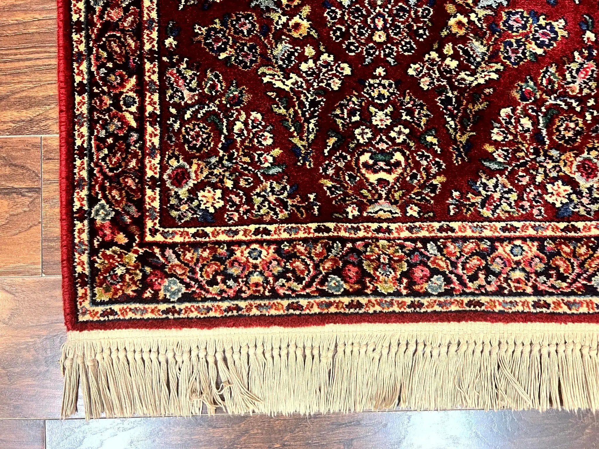 Karastan Rug 3x5 Red Sarouk #785, Small Karastan Wool Pile Rug, Original 700 Series, Discontinued Vintage Karastan Carpet by Jewel Rugs
