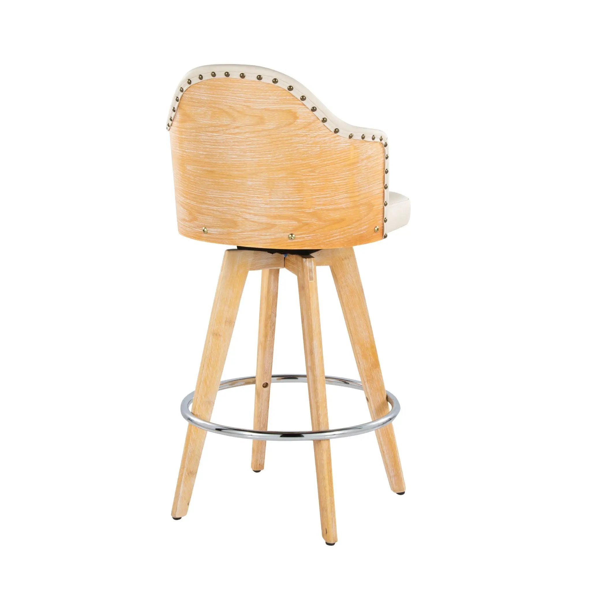 Ahoy - Contemporary Fixed Height Counter Stool & Round Footrest (Set of 2) by HouseOfZazla