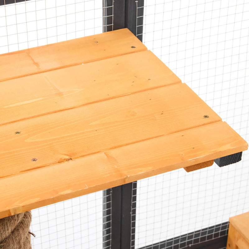 Outdoor Cat House, Diy Cat Enclosure Catio With Double Enter Doors by HouseOfZazla