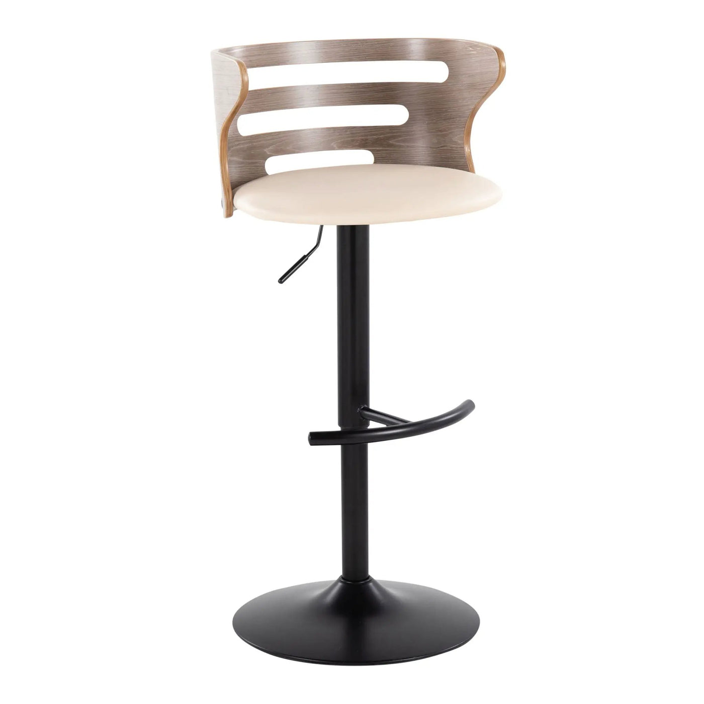Cosi - Mid Century Modern Adjustable Barstool, Swivel With Rounded T Footrest (Set of 2) by HouseOfZazla