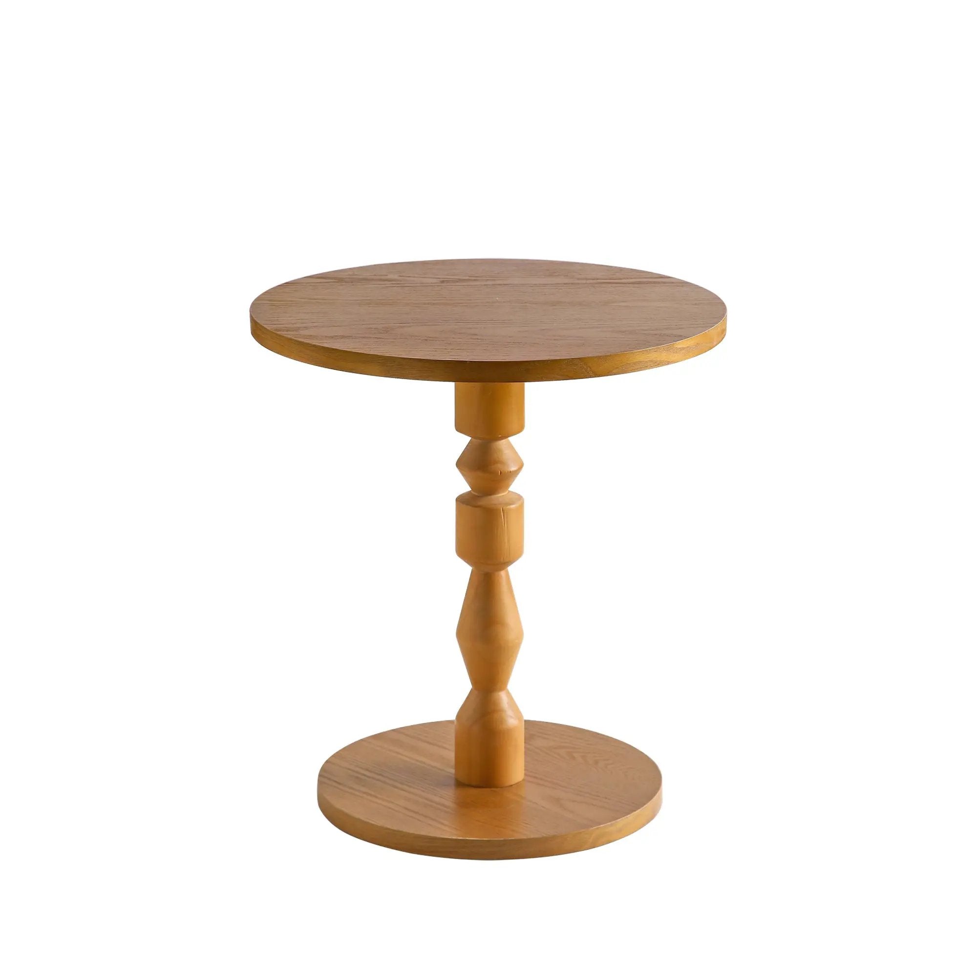 Round Side Table with MDF Tabletop and Solid Wood Legs by HouseOfZazla