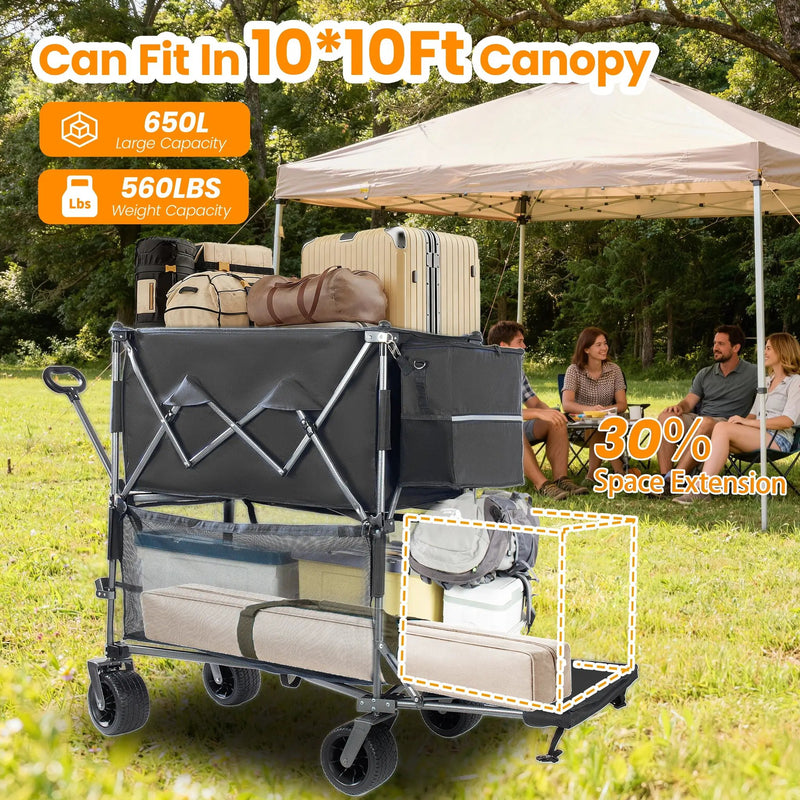55" Heavy Duty Double-Layer Wagon with Brakes by HouseOfZazla
