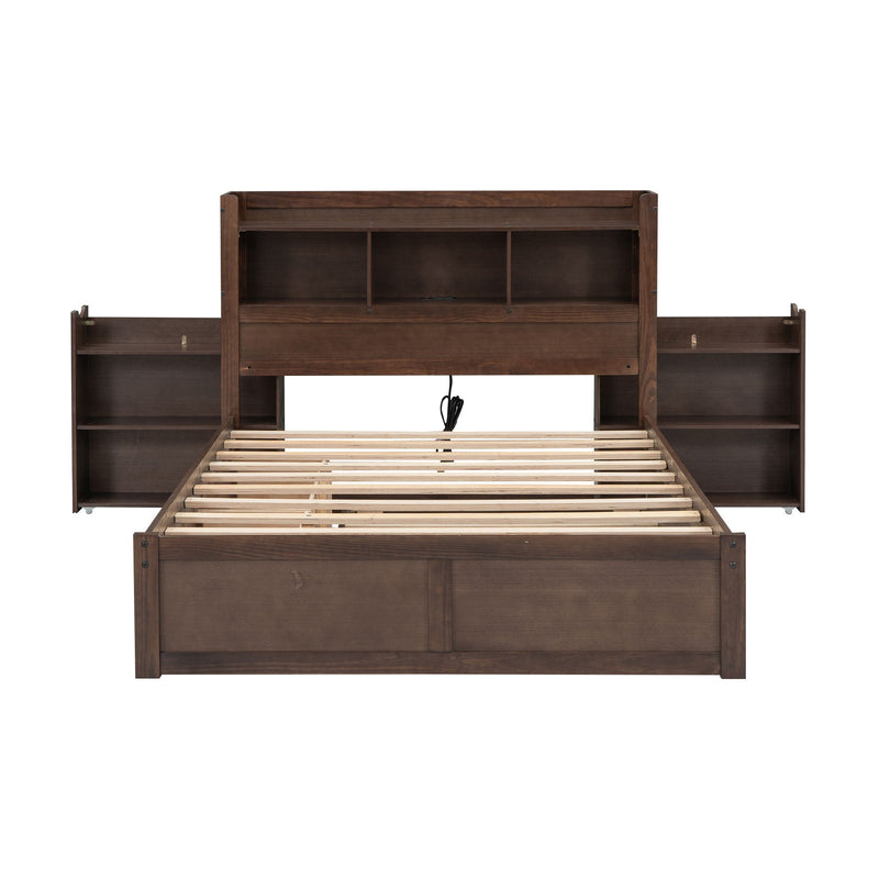 Storage Platform Bed With Pull Out Shelves, Trundle, And 2 Drawers by HouseOfZazla