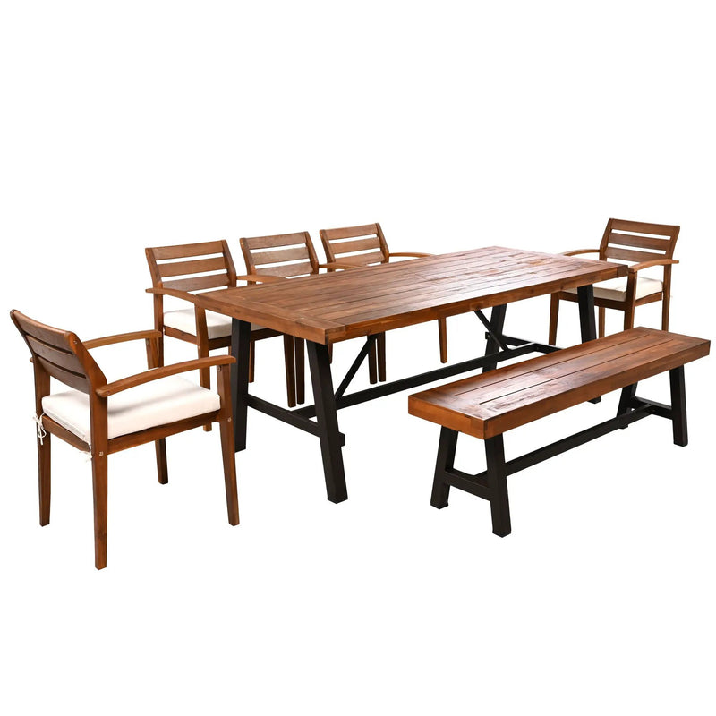 GO Outdoor Wood Dining Set For 7-8 Persons by HouseOfZazla