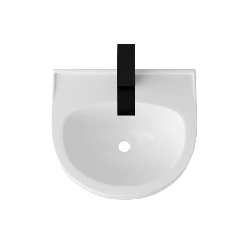 Wall Mounted Bathroom Sink With Towel Bar And Faucet - White / Black by HouseOfZazla