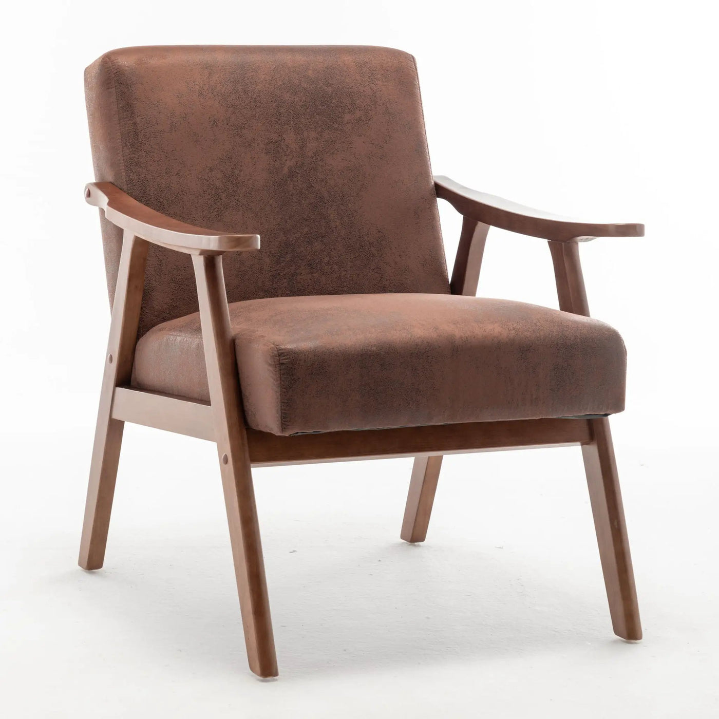 Mid Century Modern Accent Chair With Solid Wood Frame And Extra Thick Backrest by Unique Piece Furniture