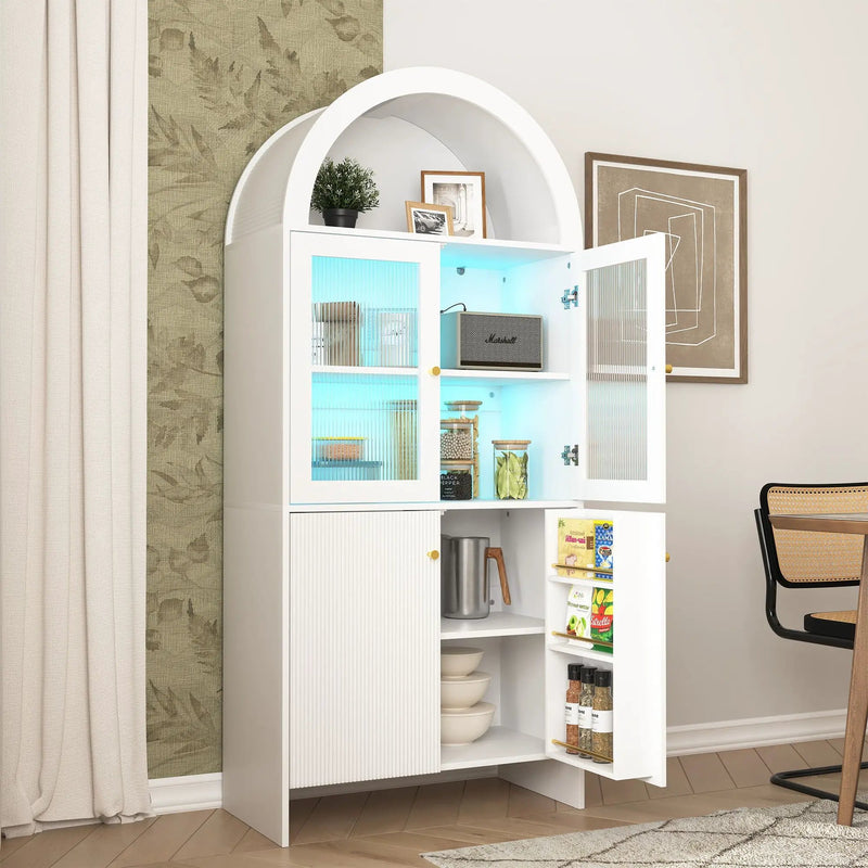Modern Tech Inspired Dome Cabinet With LED Lighting by HouseOfZazla
