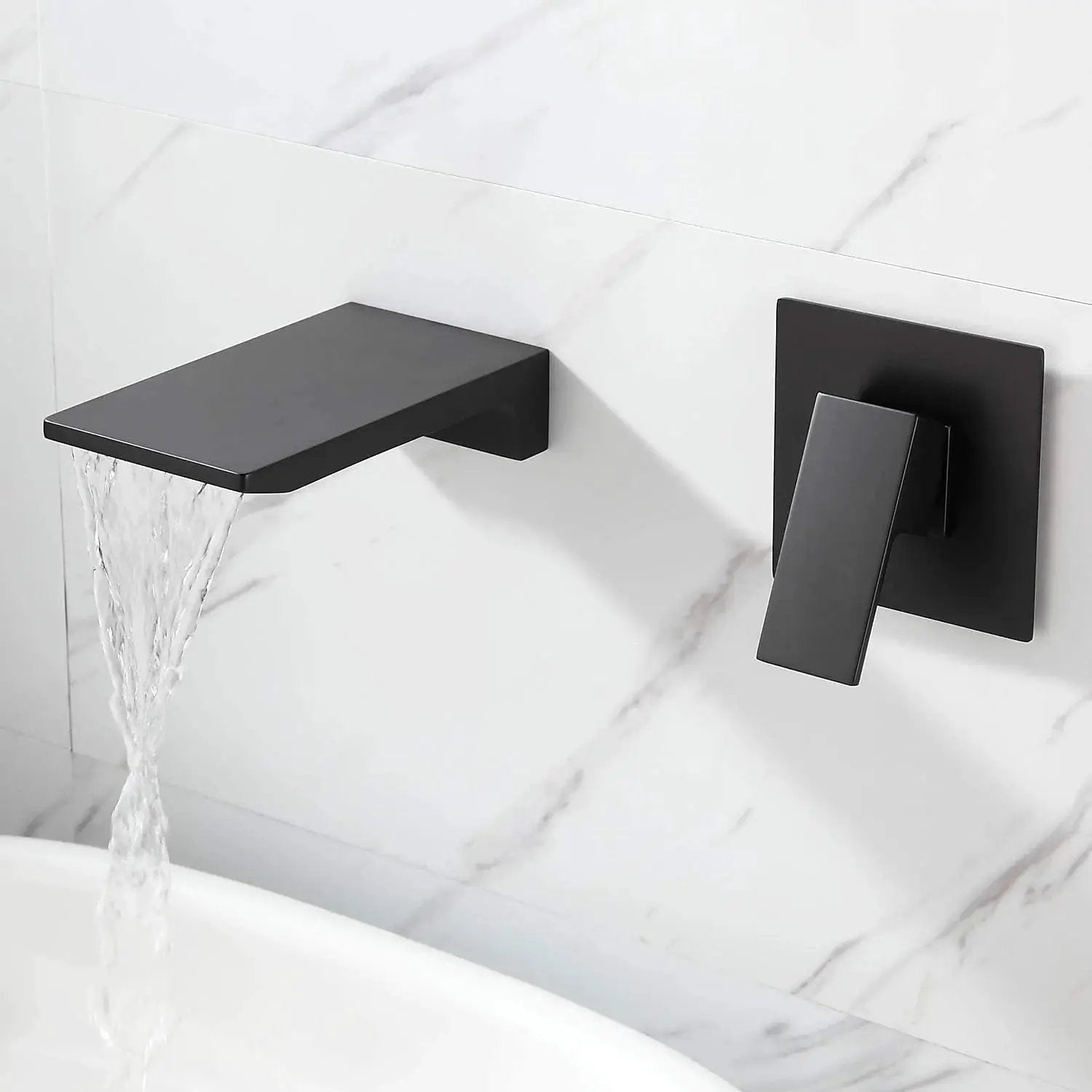 Single Handle Wall Mount Waterfall Bathroom Sink Faucet by HouseOfZazla