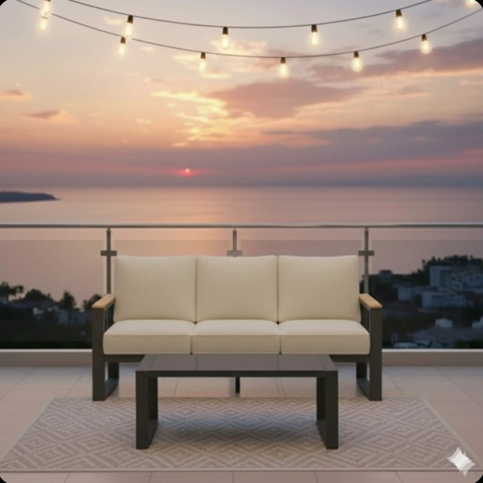 Modern Outdoor Sofa Set With Coffee Table by HouseOfZazla