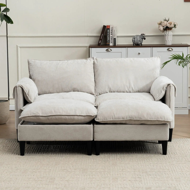 Convertible Combination Sofa With Footstools With Storage by HouseOfZazla