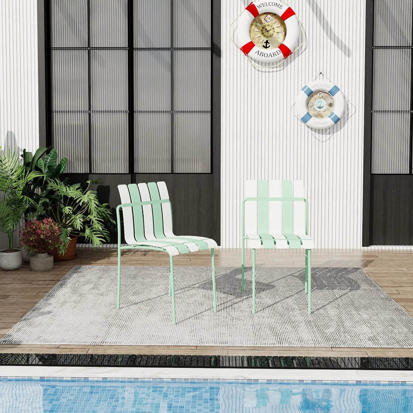 4 Piece Set Of Modern Color Block Designed Single Chairs by HouseOfZazla
