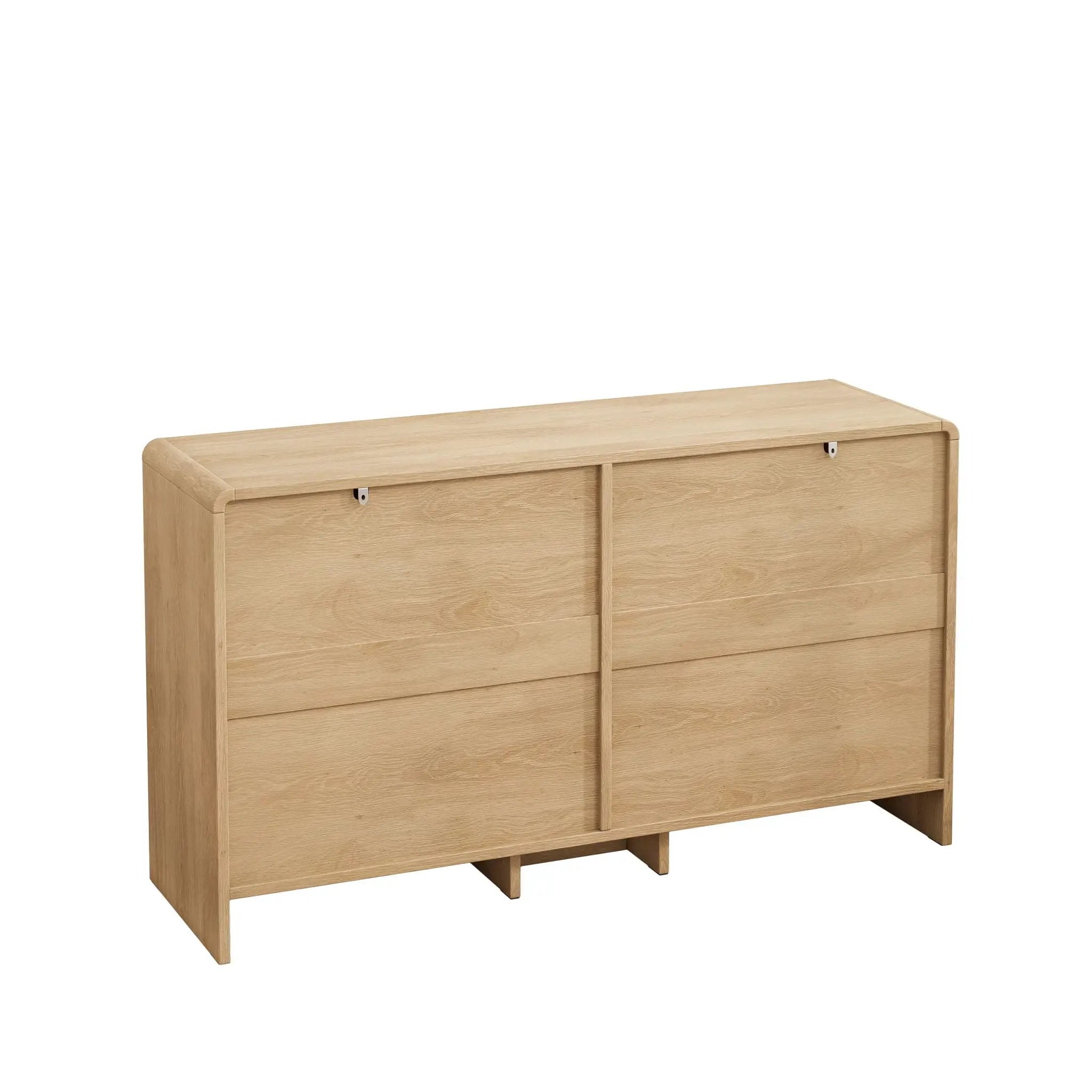 Modern Arc Shaped Corner Rattan Cabinet With 6 Drawers by Unique Piece Furniture