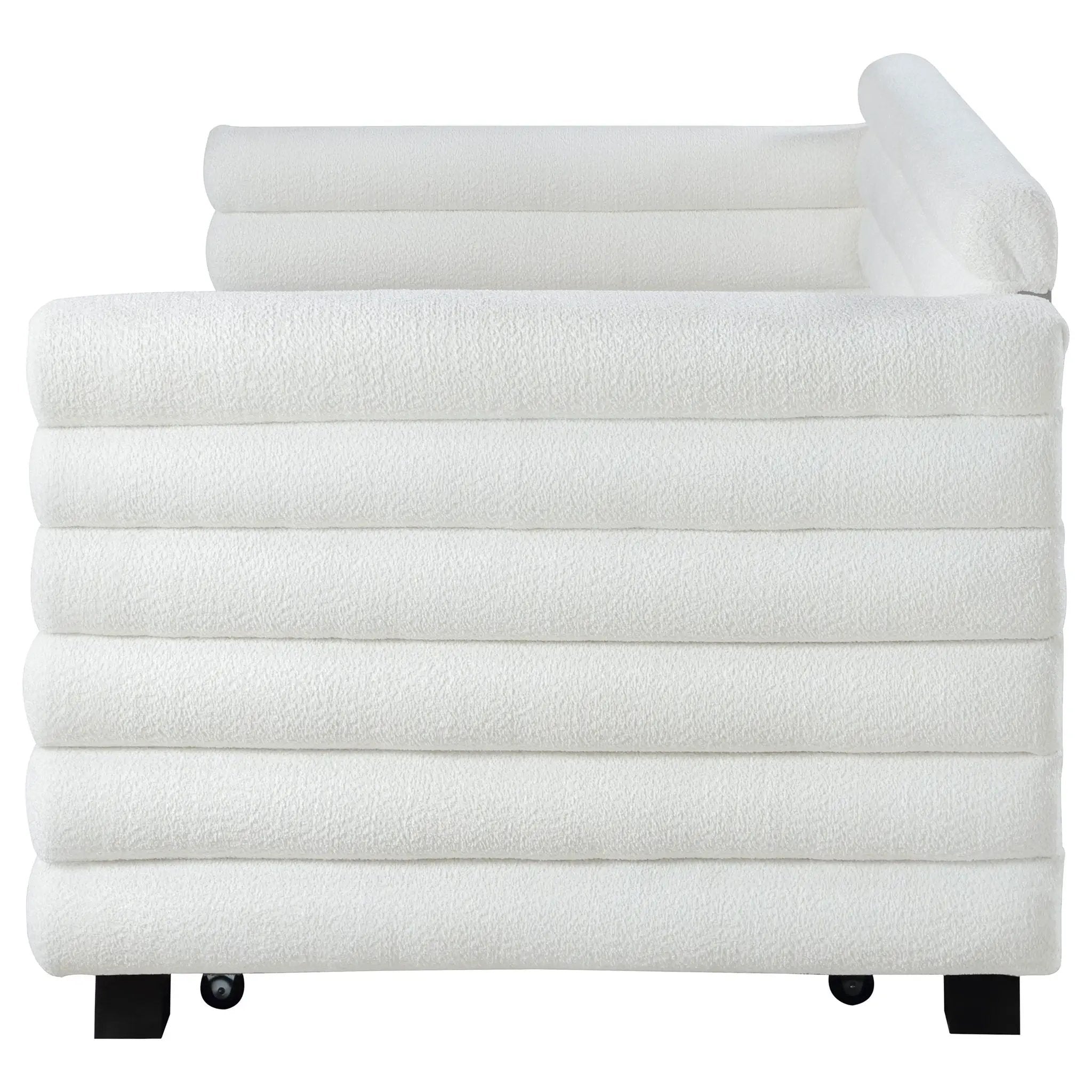 Fandango - Upholstered Twin Day Bed With Trundle - White by HouseOfZazla