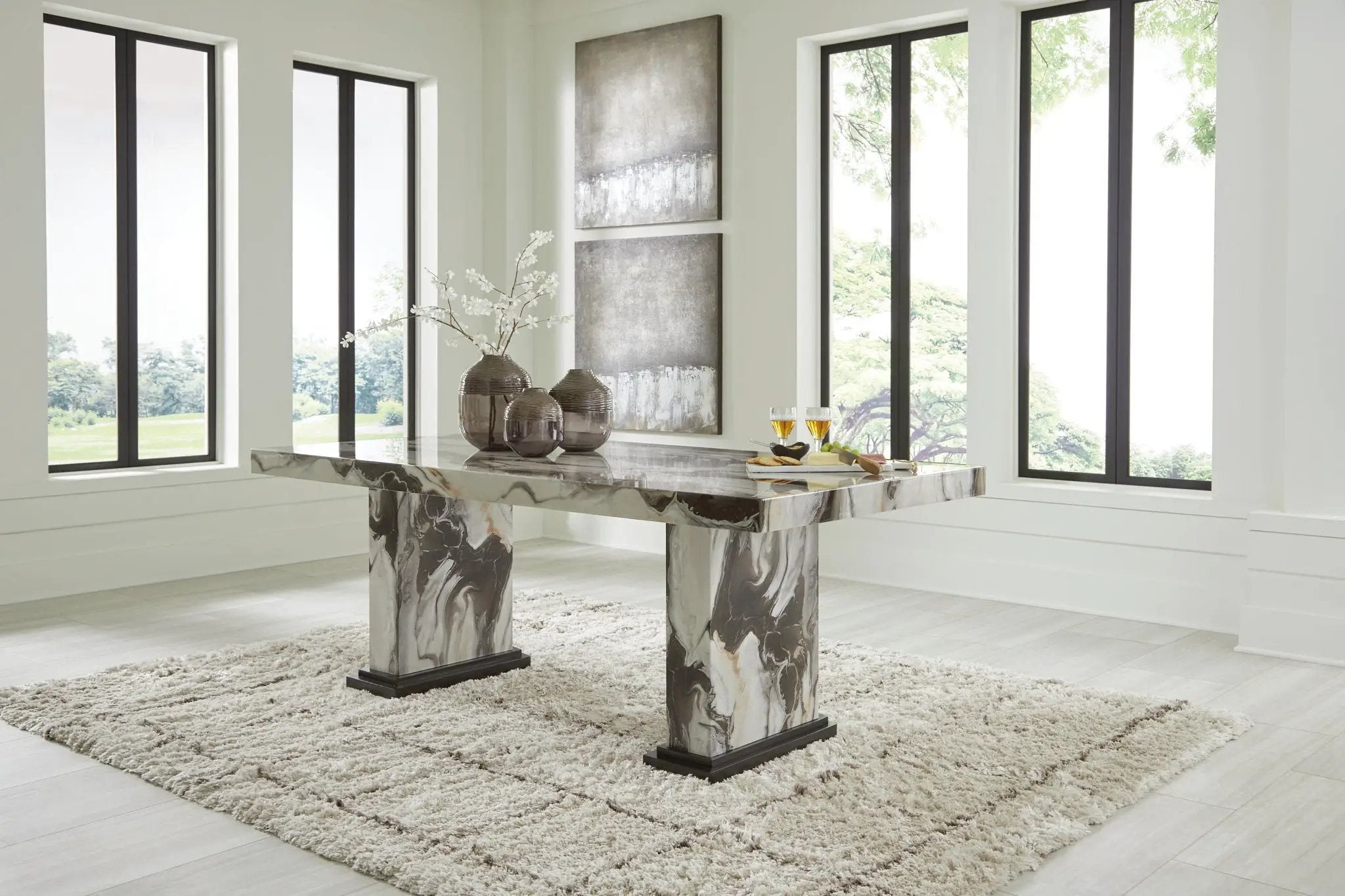 Jeshina - Dining Table - Dark Brown / Beige by Unique Piece Furniture