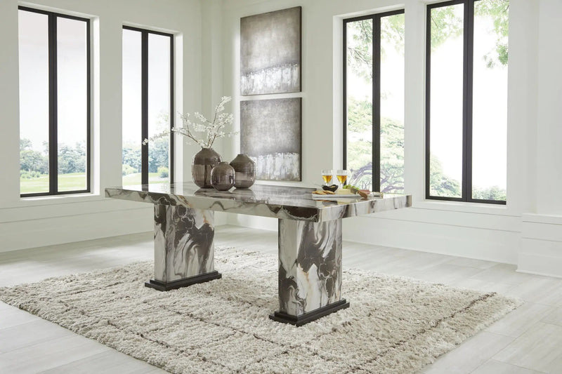 Jeshina - Dining Table - Dark Brown / Beige by Unique Piece Furniture