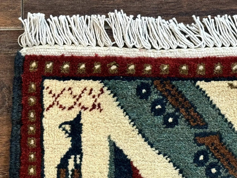 Afghan War Rug 2 x 2.6, Guns Tanks Helicopters by Jewel Rugs