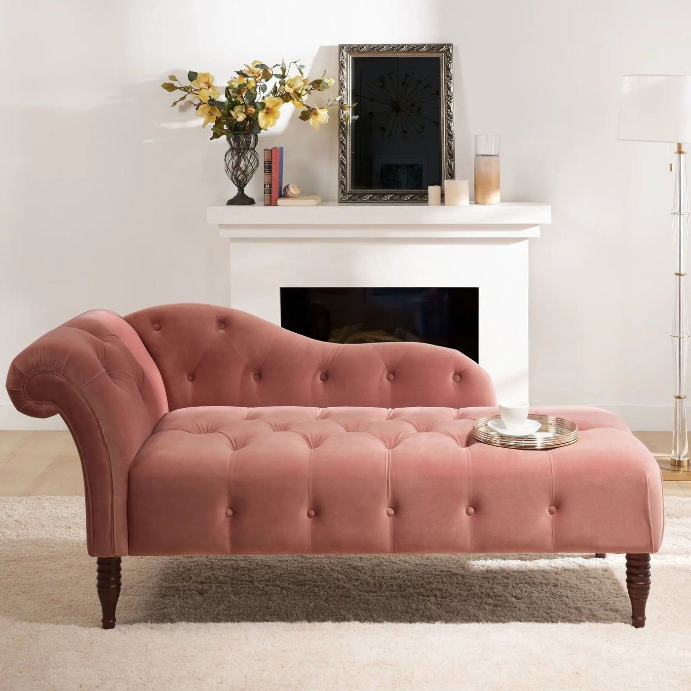 Samuel - Tufted Roll Arm Chaise Lounge by HouseOfZazla