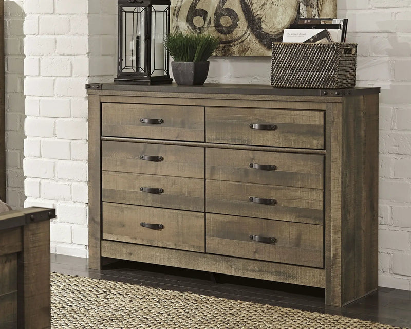 Trinell - Six Drawer Dresser - 61.34" x 15.98" x 42.99" - Brown Dark by Unique Piece Furniture