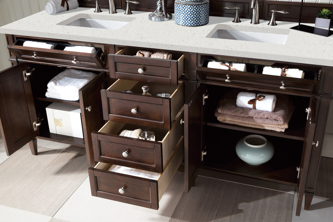 James Martin Brittany 72" Double Bathroom Vanity, Burnished Mahogany, view 28