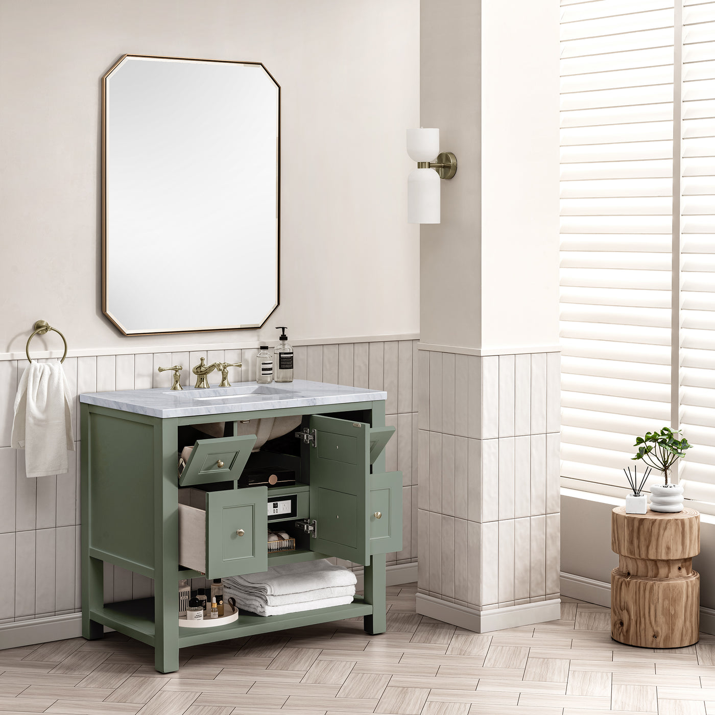 James Martin Breckenridge 36" Single Bathroom Vanity, Smokey Celadon, view 40