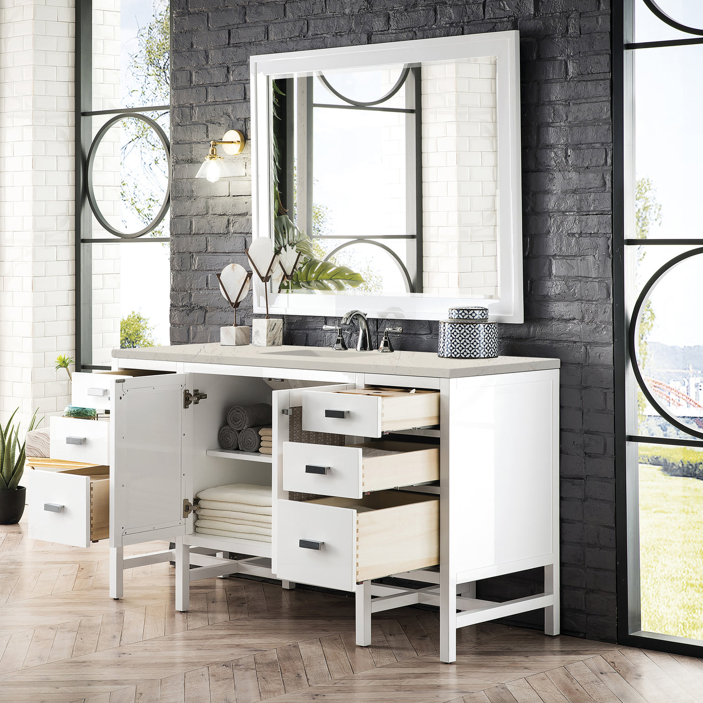 James Martin Addison 60" Single Bathroom Vanity, Glossy White, view 36
