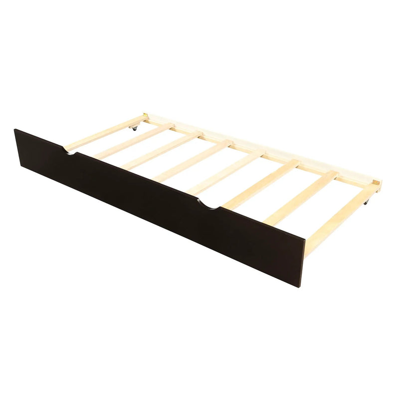 Platform Bed With Twin Trundle, Twin Size - Espresso by HouseOfZazla
