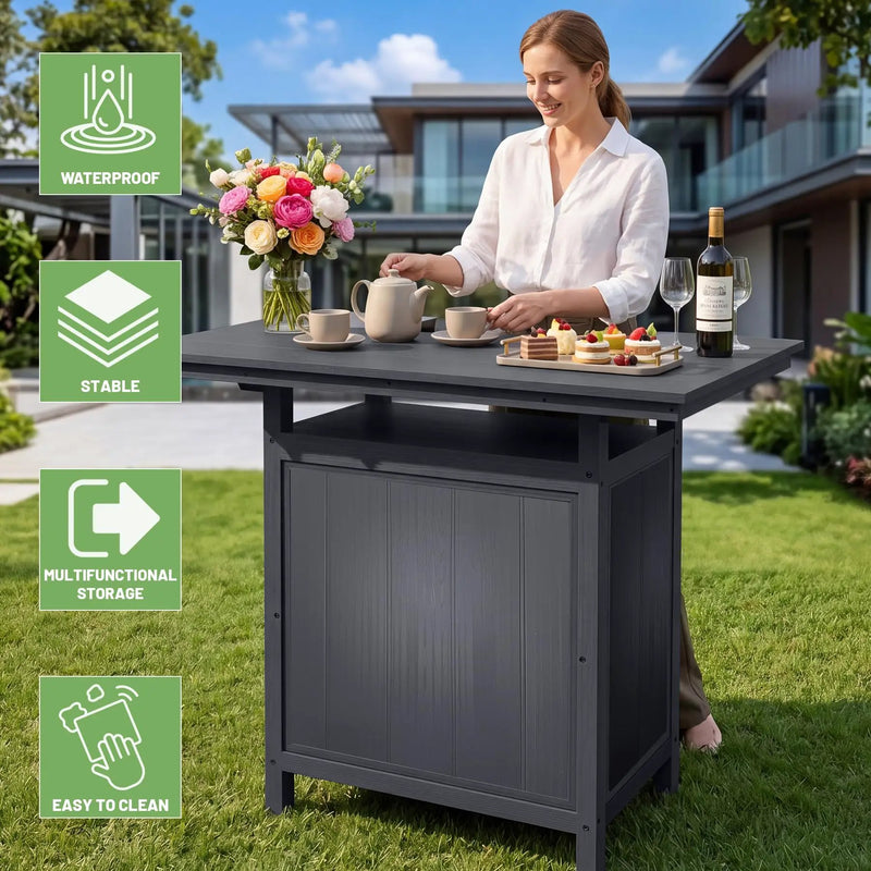 Outdoor Bar Patio Kitchen Island with HDPE & Aluminum Frame by HouseOfZazla