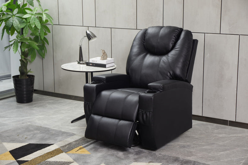 Modern Recliner Chair With Cup Holders, Remote Control by HouseOfZazla