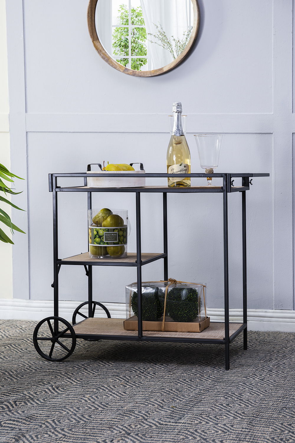 Shelf With Wheel - Black / Brown by HouseOfZazla
