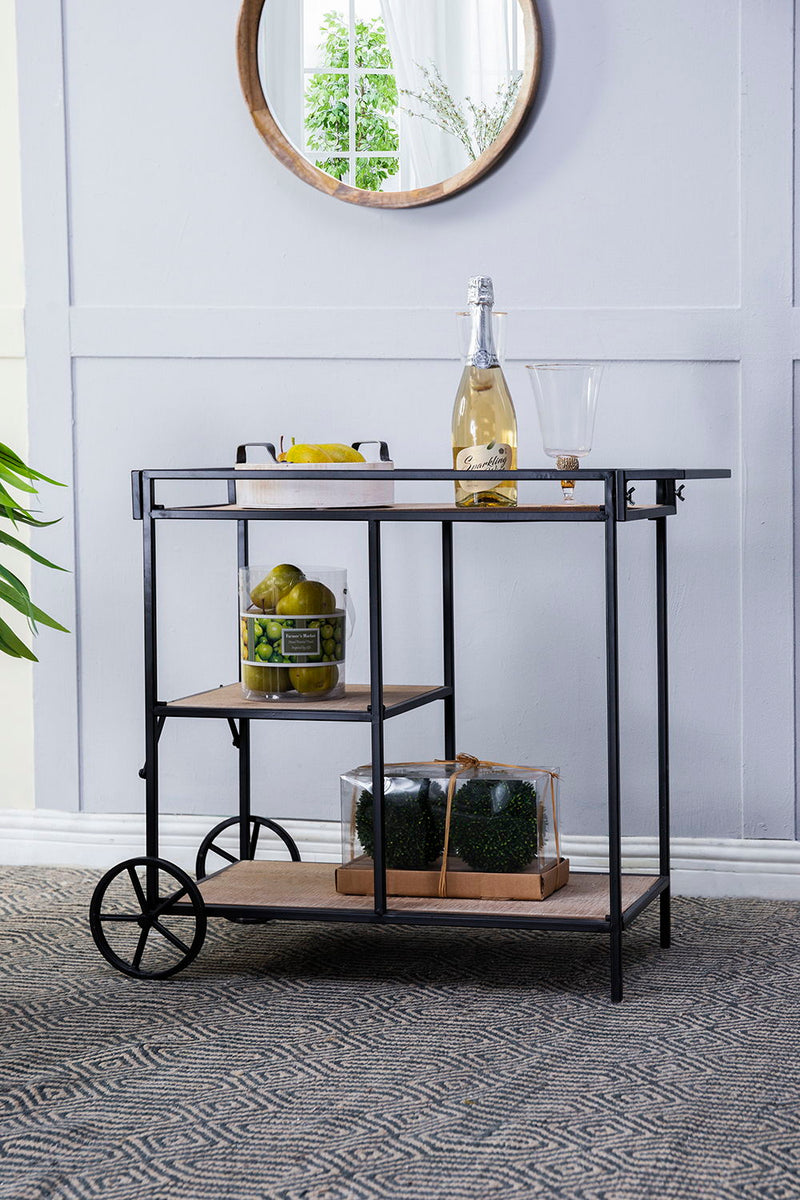 Shelf With Wheel - Black / Brown by HouseOfZazla