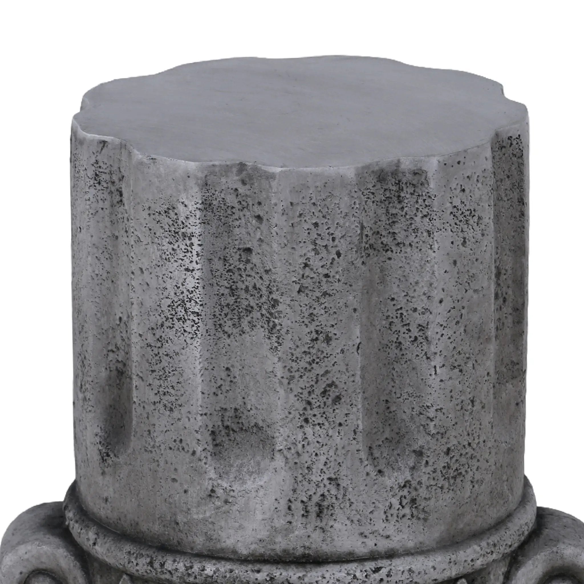 Outdoor End Table, Round Side Table For Patio And Garden - Antique Gray by Unique Piece Furniture