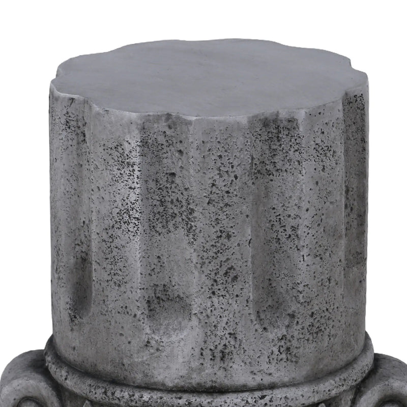 Outdoor End Table, Round Side Table For Patio And Garden - Antique Gray by Unique Piece Furniture